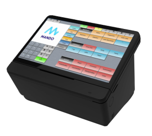 Black Mint POS terminal with touchscreen and receipt printer