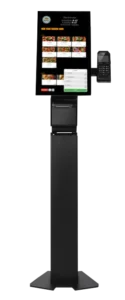 Mando Totem -itsepalvelukassa ravintolaan – lattialla seisova tilausautomaatti